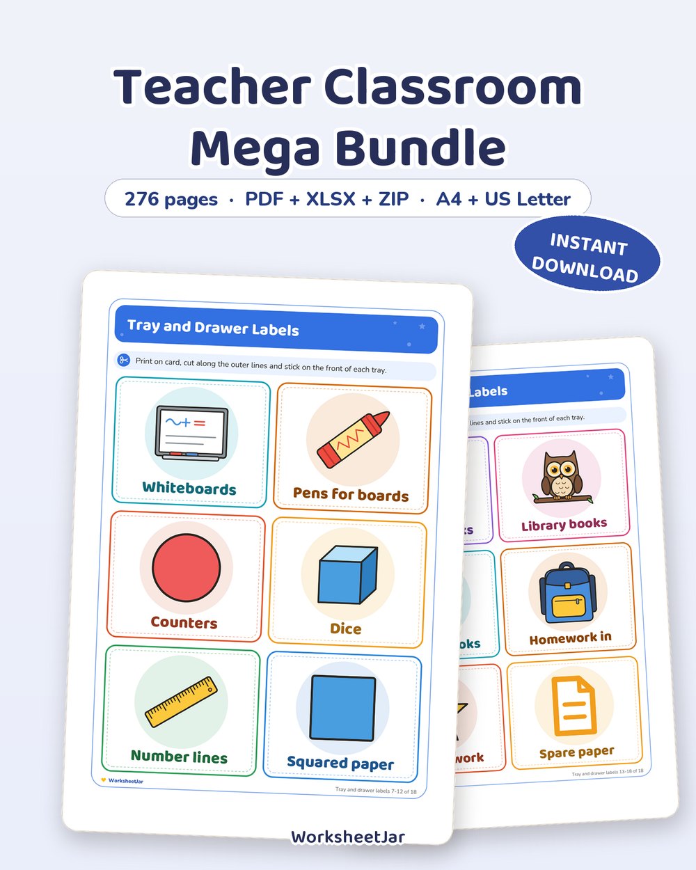 Teacher Classroom Mega Bundle | 276 Pages Full Year - printable teacher & classroom tools PDF, page preview