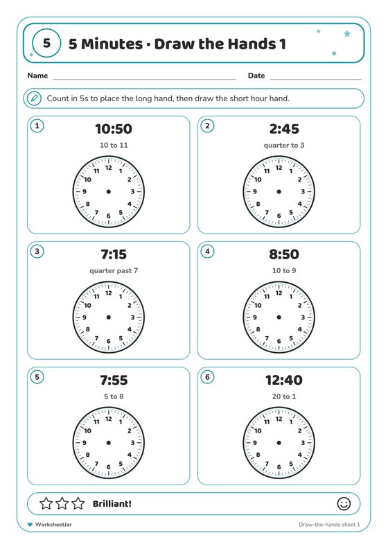 Telling the Time to 5 Minutes - inside page 2