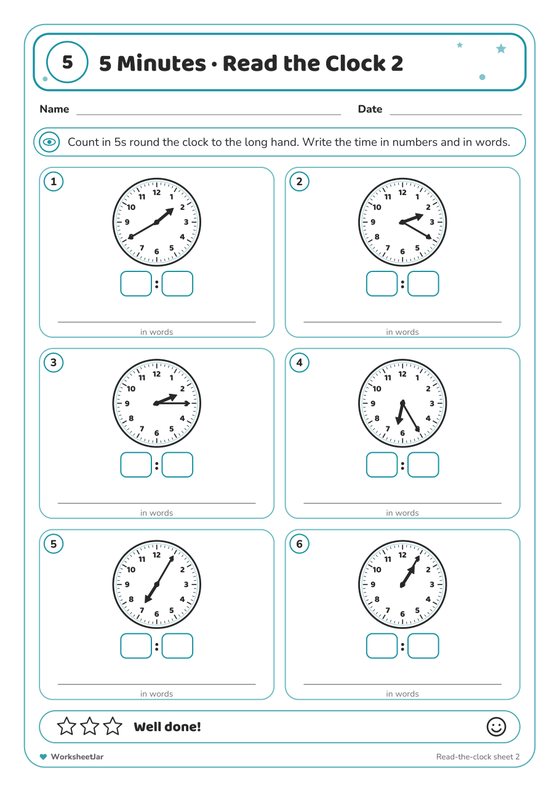 Telling the Time to 5 Minutes - inside page 3