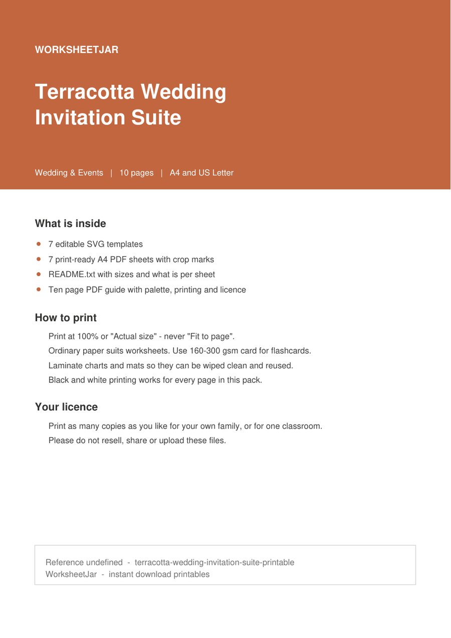 Terracotta Wedding Invitation Suite - cover