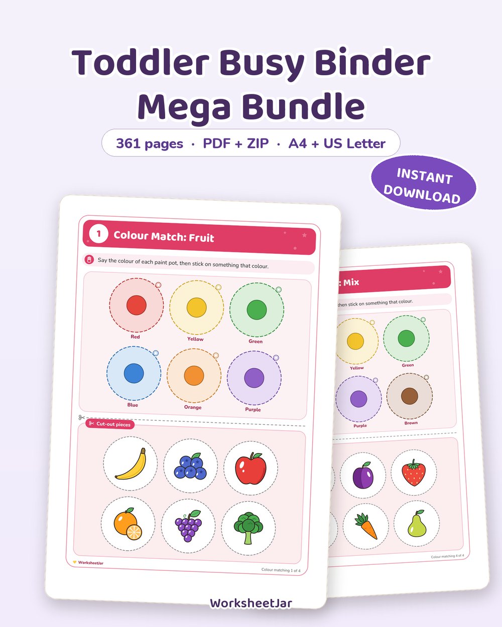 Toddler Busy Binder Mega Bundle | 361 Pages Full Set - printable toddler & busy binders PDF, page preview