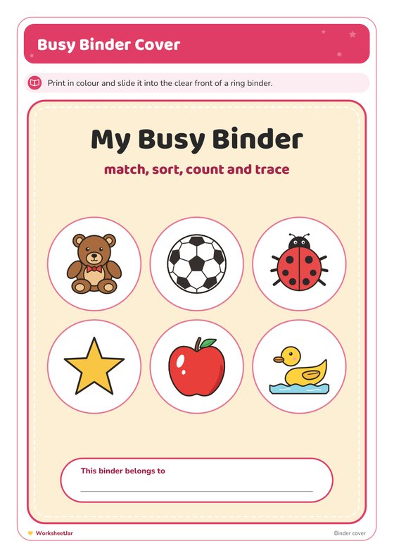 Toddler Busy Binder Printable - inside page 1