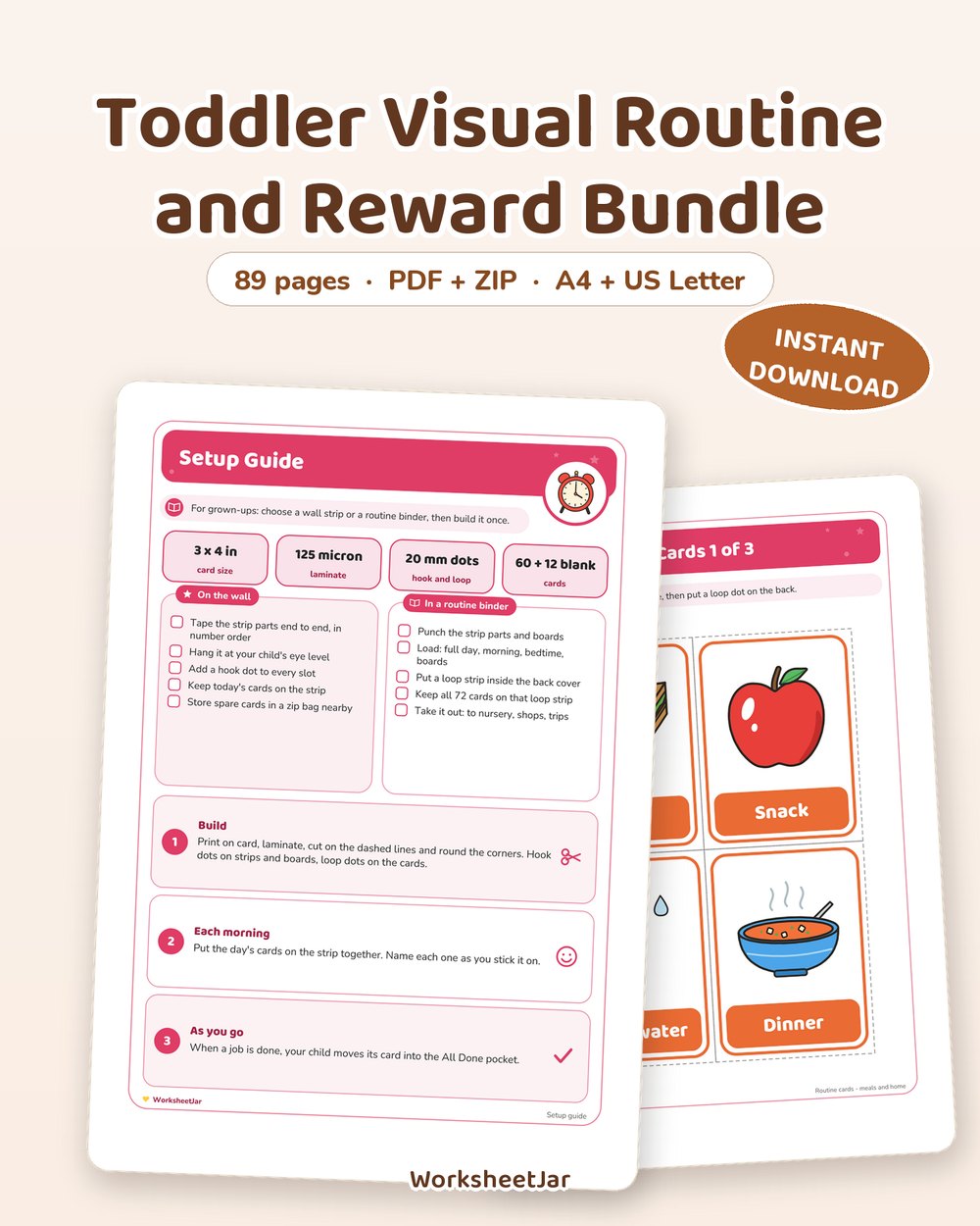 Toddler Visual Routine and Reward Bundle | Age 2-5 - printable behaviour & routine charts PDF, page preview