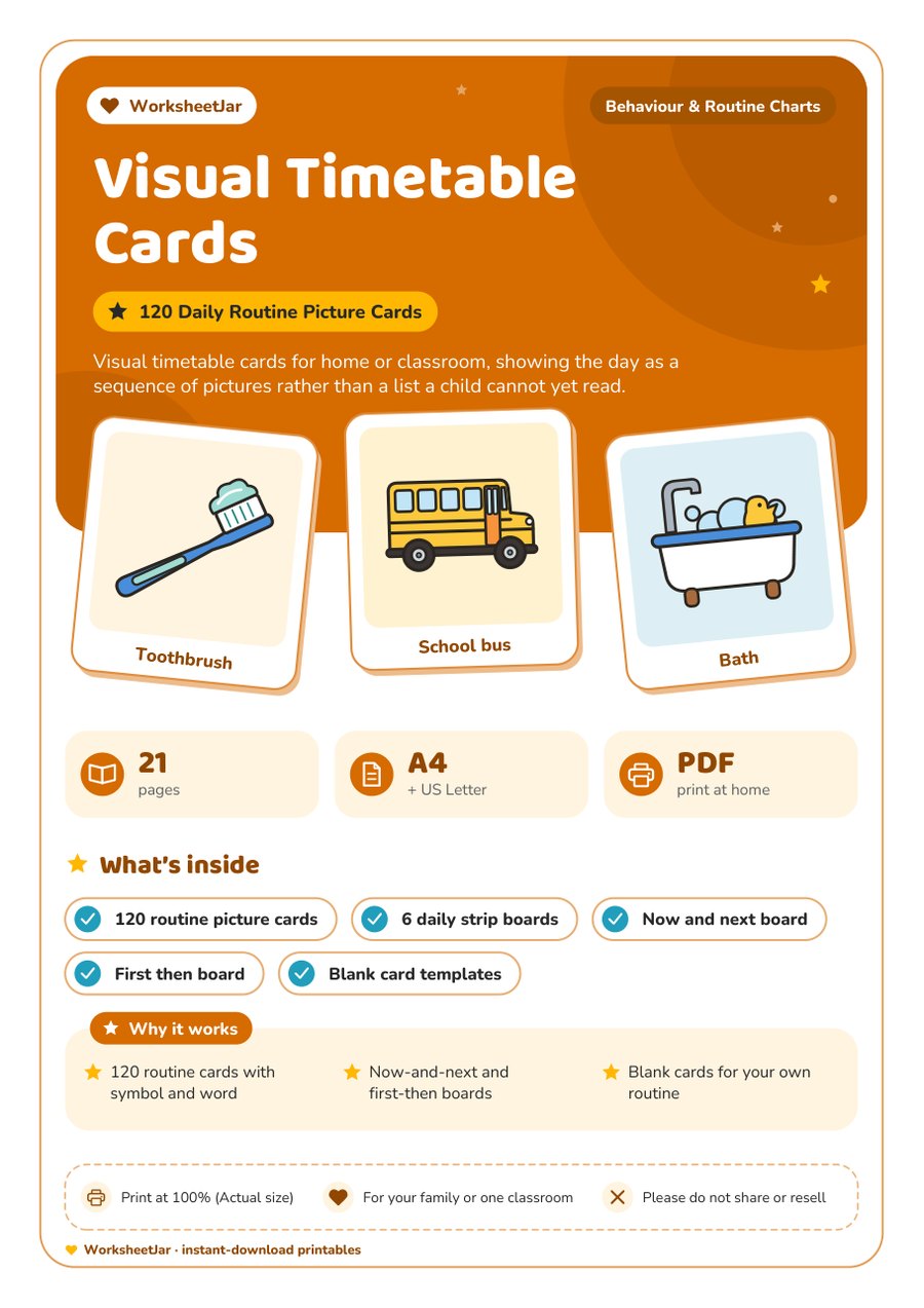 Visual Timetable Cards - cover