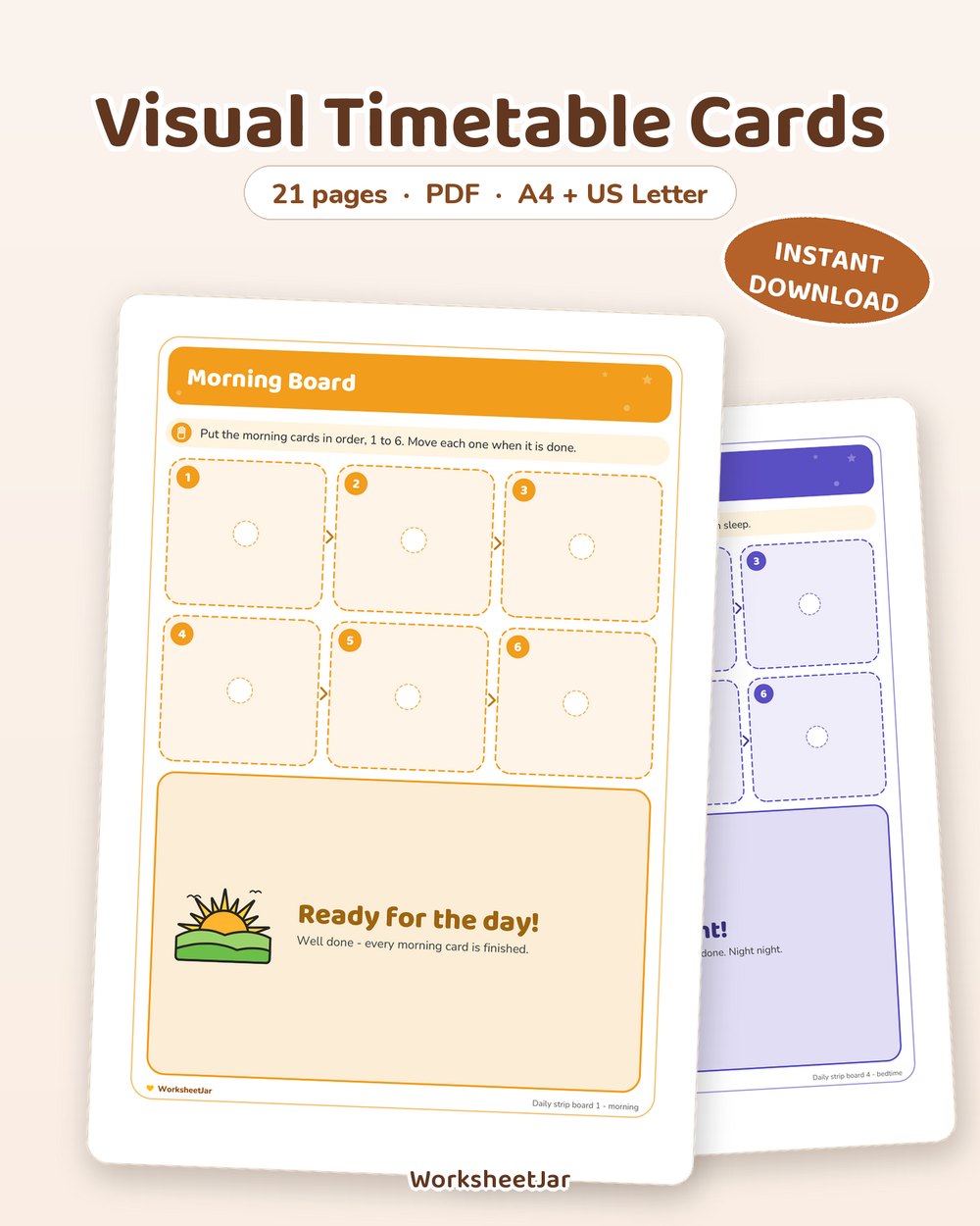Visual Timetable Cards | 120 Daily Routine Picture Cards - printable behaviour & routine charts PDF, page preview
