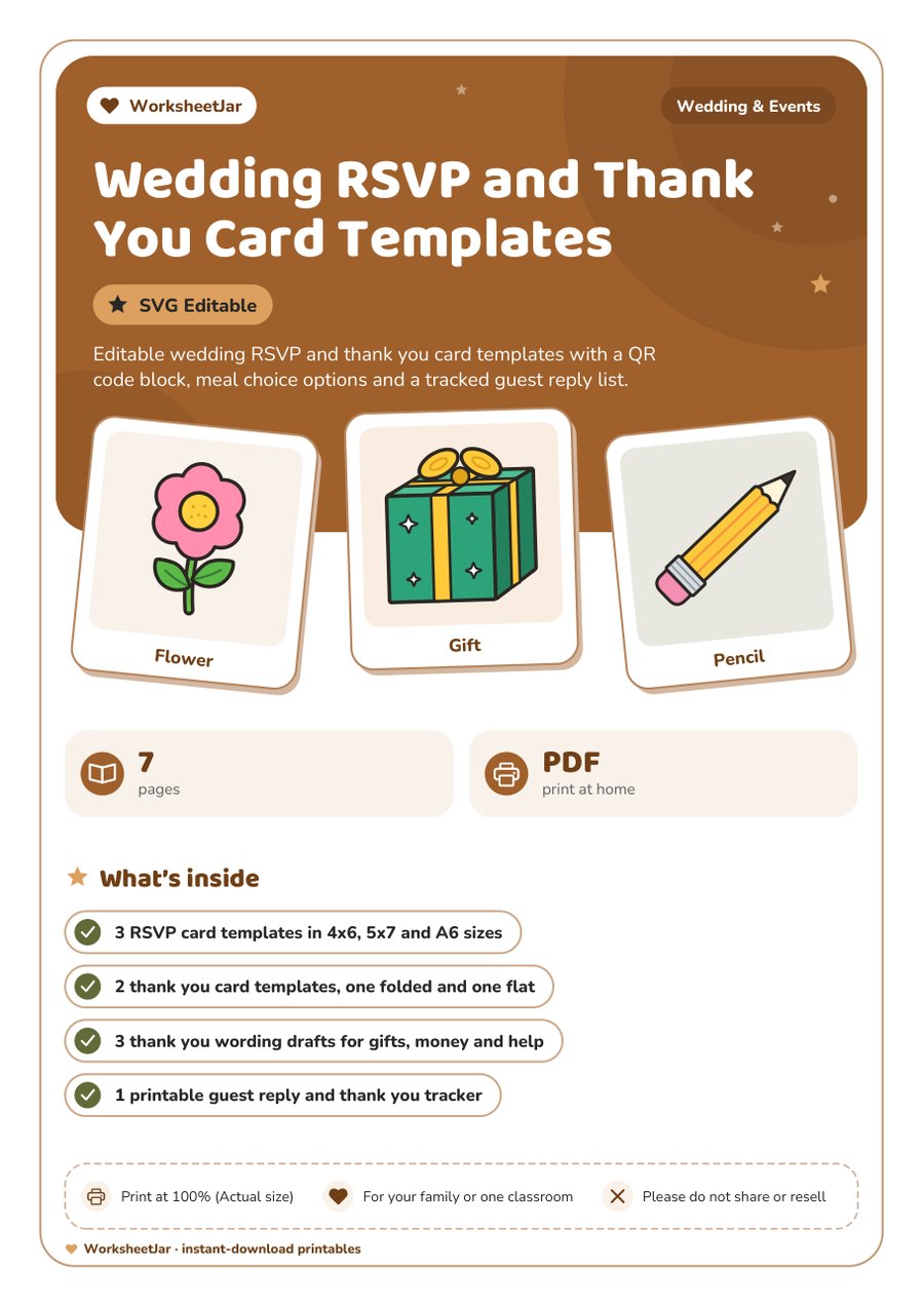 Wedding RSVP and Thank You Card Templates - cover