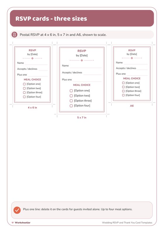 Wedding RSVP and Thank You Card Templates - inside page 1