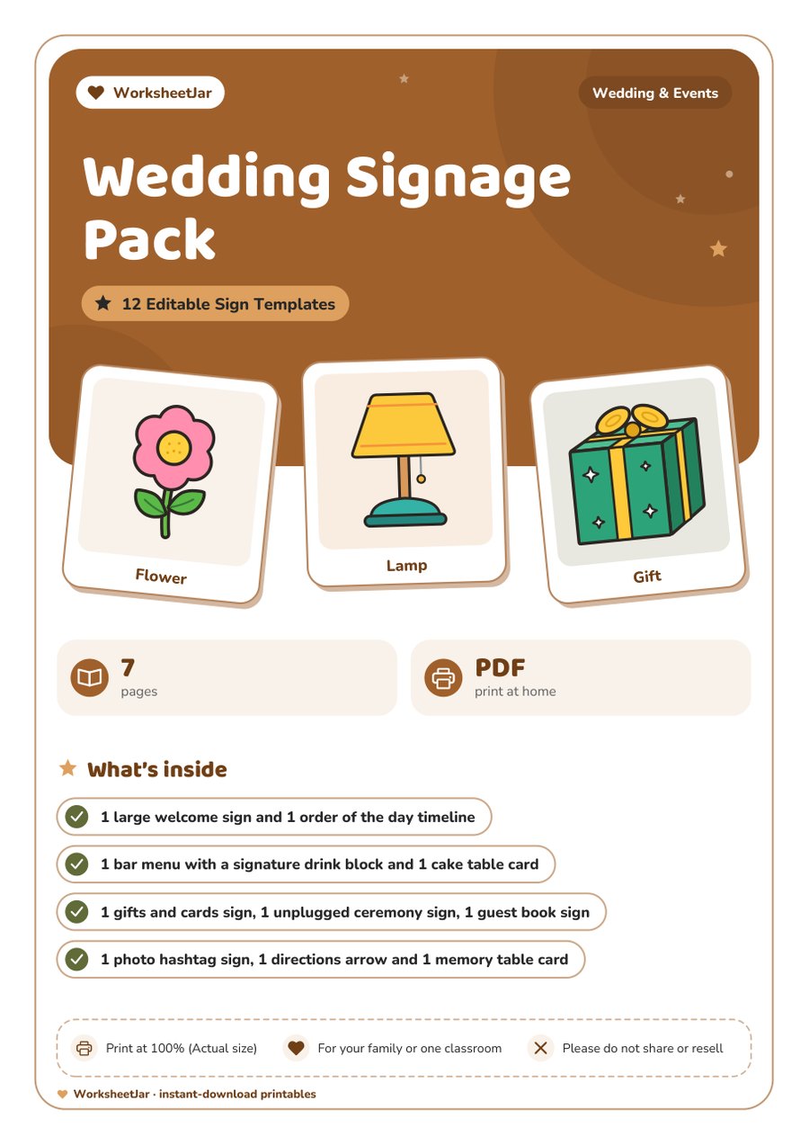Wedding Signage Pack - cover