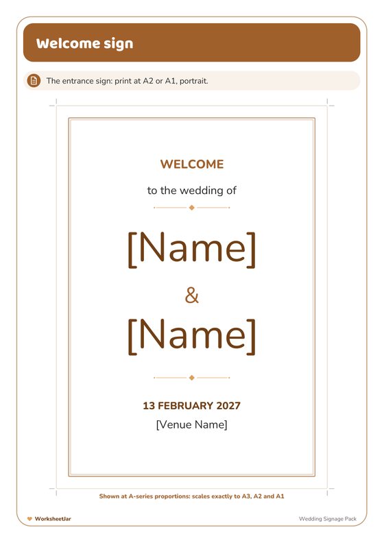 Wedding Signage Pack - inside page 1