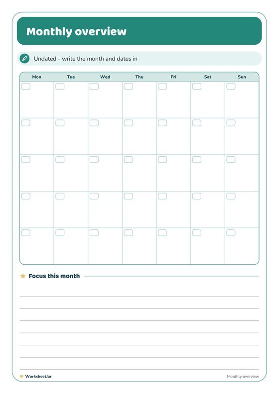 Weekly Review and Goal Planner - inside page 2