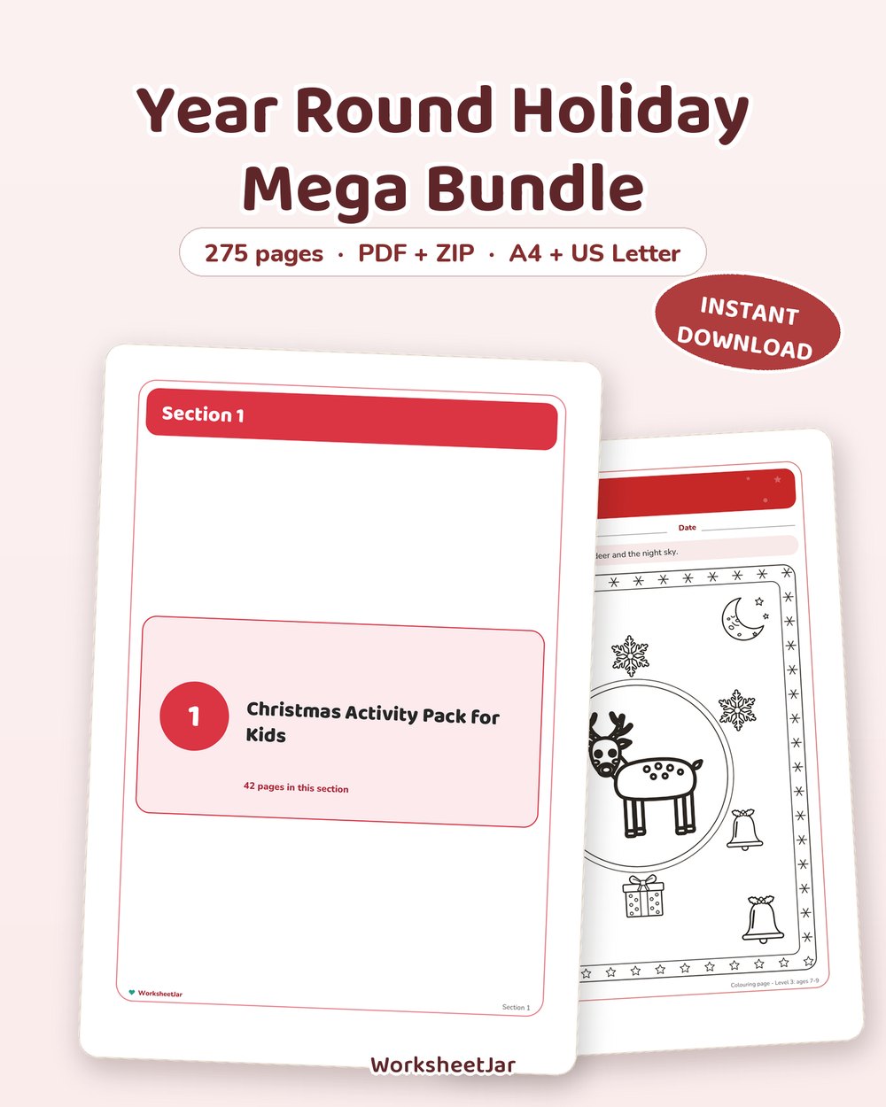 Year Round Holiday Mega Bundle | 275 Printable Pages - printable seasonal & holiday packs PDF, page preview